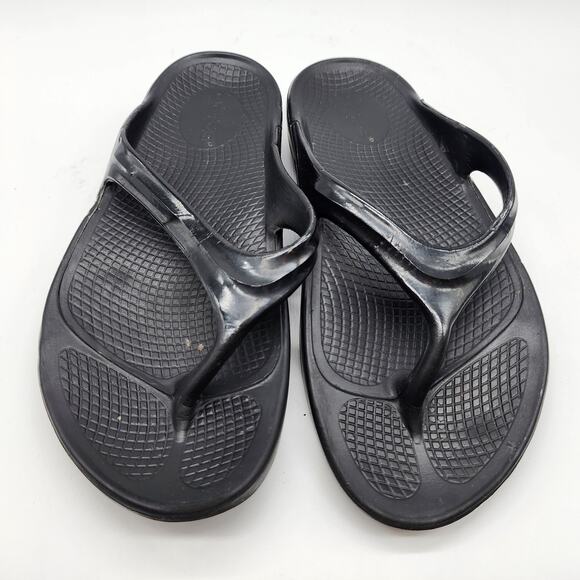 Oofos Ooriginal Flip Flop Recovery Sandals Women's 6 Black Thong Comfort Shoes - Picture 3 of 7